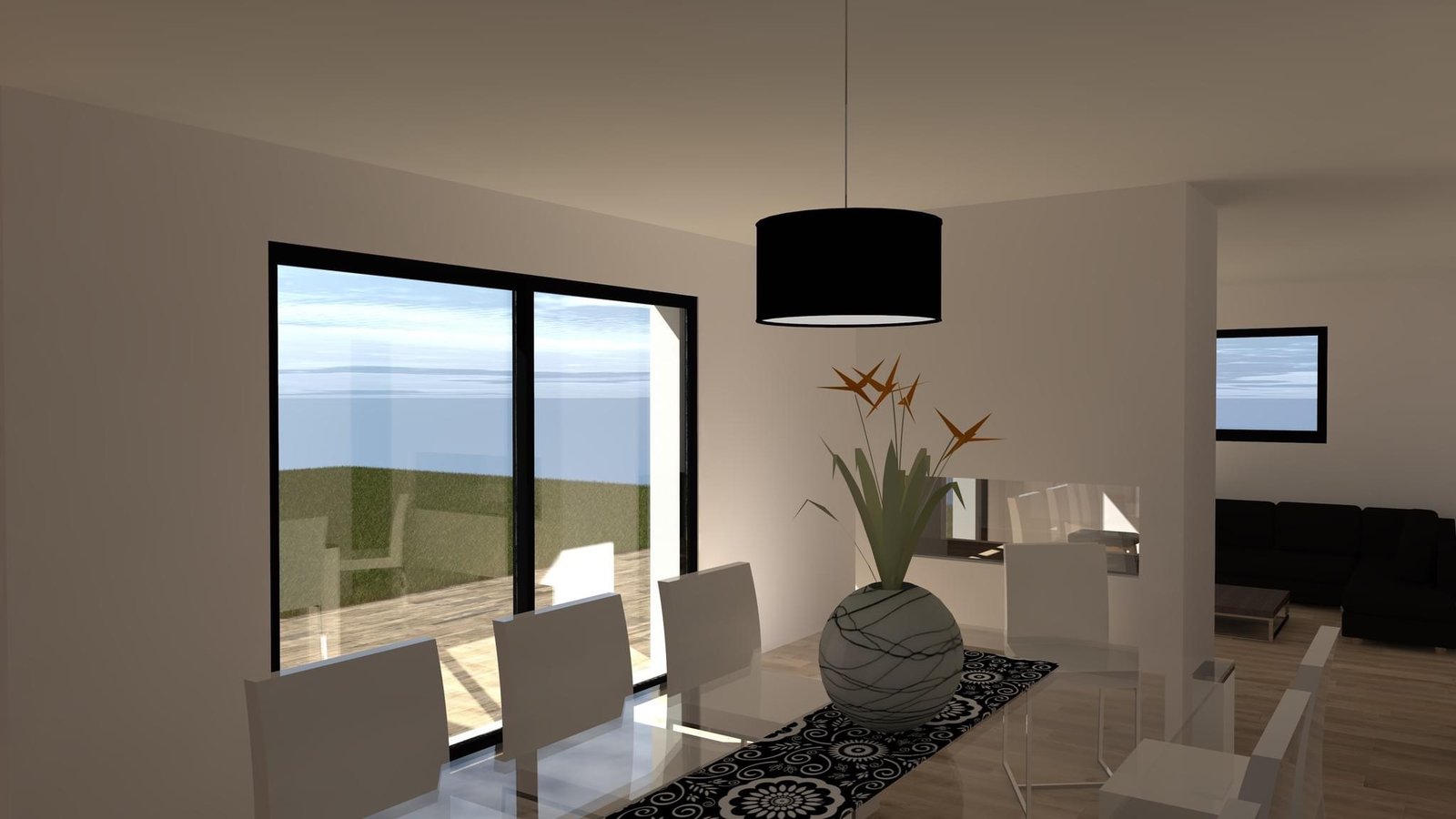 Plan d'un salon en 3D