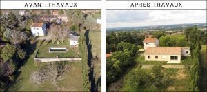 Transformation d'une piscine en maison